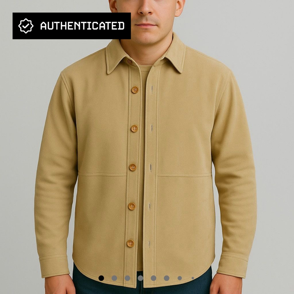 Vintage Bagatelle Tan Leather Shirt Jacket (S) – Flawless Unisex Fit, His & Hers